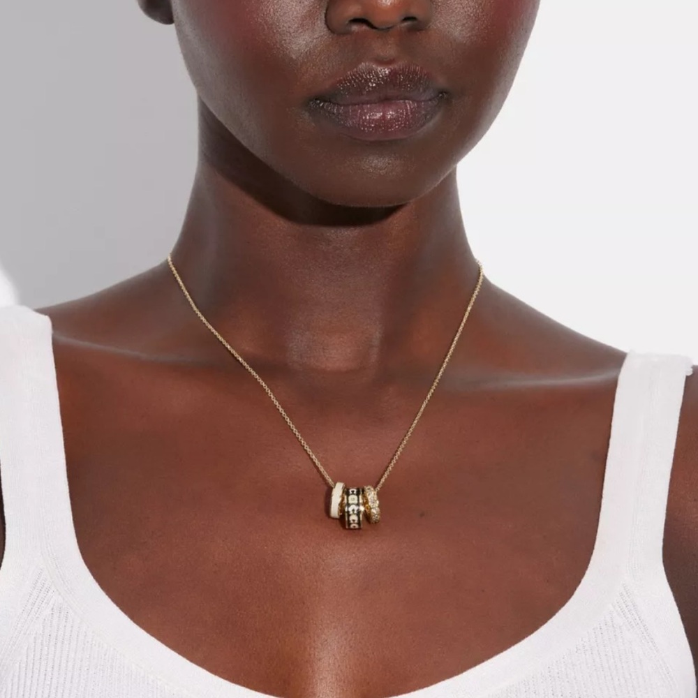 Coach Signature Enamel Necklace